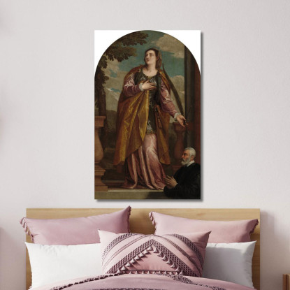 Santa Lucia E Un Donatore Paolo Veronese pvr32 quadro stampato su tela