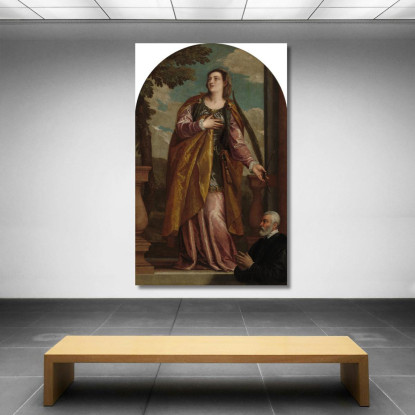 Santa Lucia E Un Donatore Paolo Veronese pvr32 quadro stampato su tela