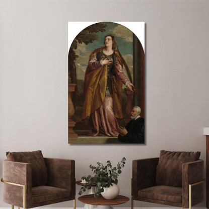 Santa Lucia E Un Donatore Paolo Veronese pvr32 quadro stampato su tela