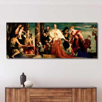La Madonna Della Famiglia Cuccina Paolo Veronese pvr39 quadro stampato su tela