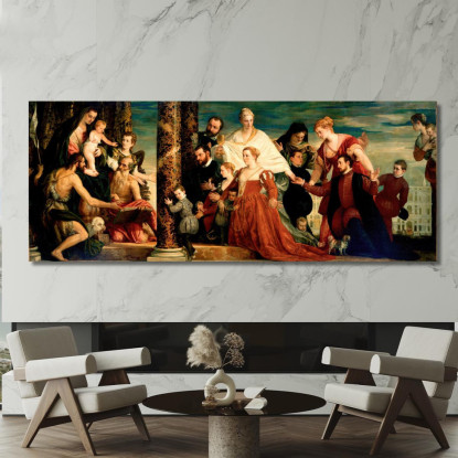 La Madonna Della Famiglia Cuccina Paolo Veronese pvr39 quadro stampato su tela