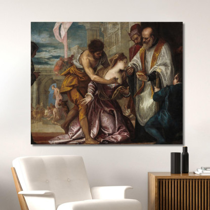 Il Martirio E L'Ultima Comunione Di Santa Lucia Paolo Veronese pvr40 quadro stampato su tela
