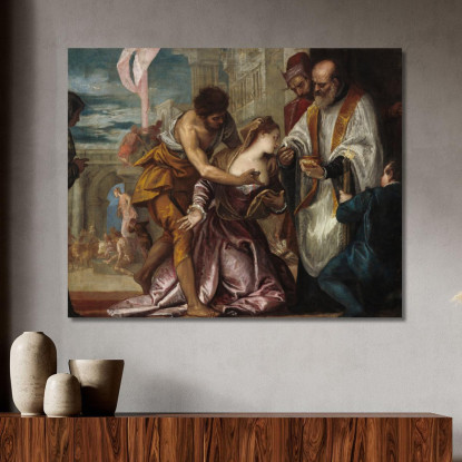 Il Martirio E L'Ultima Comunione Di Santa Lucia Paolo Veronese pvr40 quadro stampato su tela