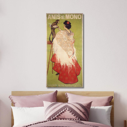 Anis Del Mono Con Una Gonna Di Percalle Stirato Ramón Casas rcs3 quadro stampato su tela