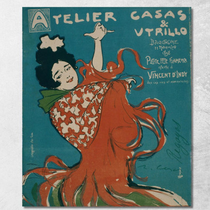 Atelier Casas & Utrillo Ramón Casas rcs5 quadro stampato su tela