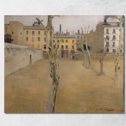 Cortile Della Vecchia Prigione Di Barcellona Ramón Casas rcs9 quadro stampato su tela