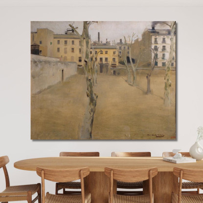 Cortile Della Vecchia Prigione Di Barcellona Ramón Casas rcs9 quadro stampato su tela