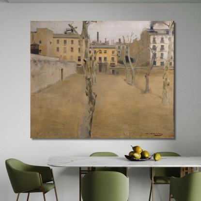 Cortile Della Vecchia Prigione Di Barcellona Ramón Casas rcs9 quadro stampato su tela