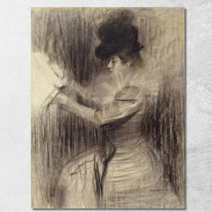 Figura Femminile Ramón Casas rcs13 quadro stampato su tela