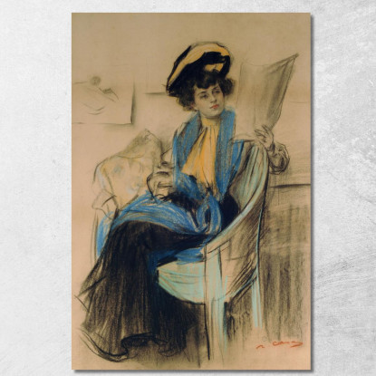 Mademoiselle Clo-Clo Ramón Casas rcs20 quadro stampato su tela