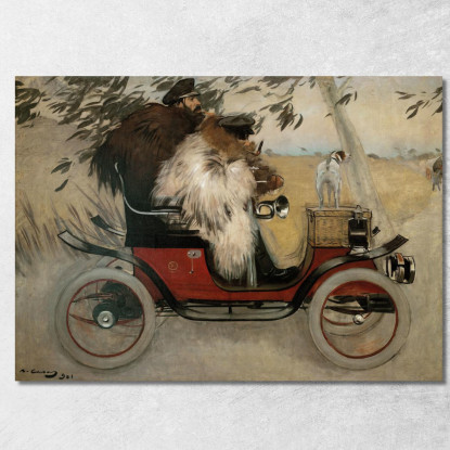 Ramón Casas E Pere Romeu In Un'Automobile Ramón Casas rcs32 quadro stampato su tela