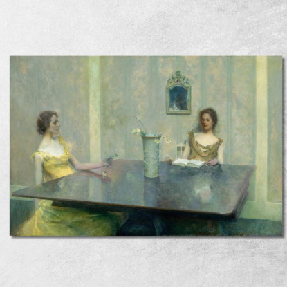 Una Lettura Thomas Wilmer Dewing twd1 quadro stampato su tela