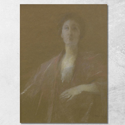 Un Momento Riflessivo Thomas Wilmer Dewing twd2 quadro stampato su tela