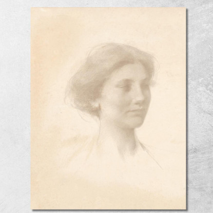 Testa Di Una Ragazza Thomas Wilmer Dewing twd6 quadro stampato su tela