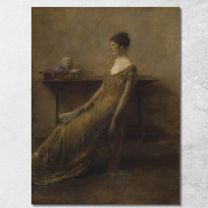 Donna In Oro Thomas Wilmer Dewing twd10 quadro stampato su tela