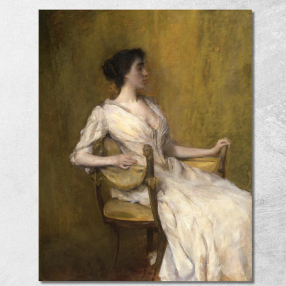 Donna In Bianco Thomas Wilmer Dewing twd14 quadro stampato su tela