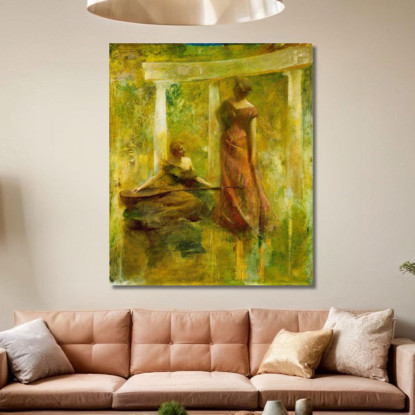 Musica Thomas Wilmer Dewing twd17 quadro stampato su tela