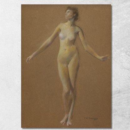 Studio Di Nudo Thomas Wilmer Dewing twd18 quadro stampato su tela