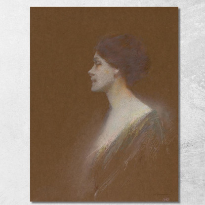 Ritratto Di Una Donna Thomas Wilmer Dewing twd21 quadro stampato su tela