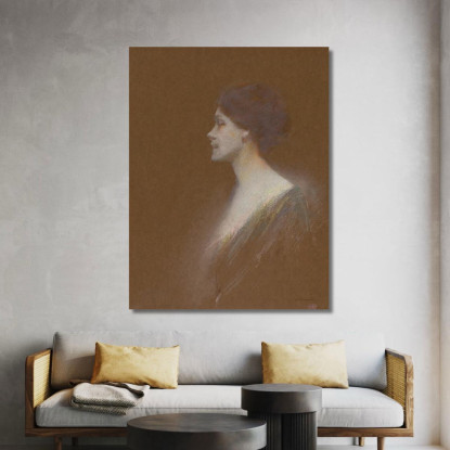 Ritratto Di Una Donna Thomas Wilmer Dewing twd21 quadro stampato su tela