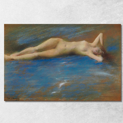Figura Femminile Distesa Nuda Thomas Wilmer Dewing twd23 quadro stampato su tela