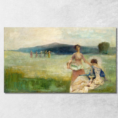 Primavera Thomas Wilmer Dewing twd24 quadro stampato su tela