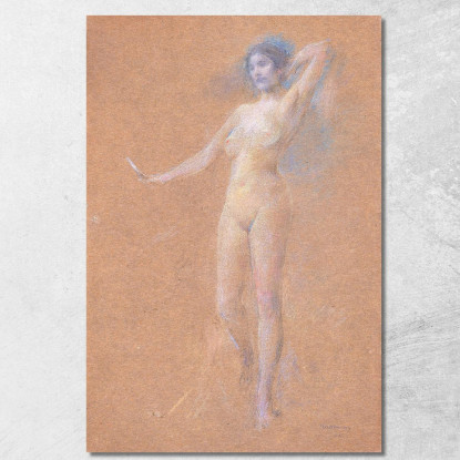 Figura Femminile Nuda In Piedi Thomas Wilmer Dewing twd25 quadro stampato su tela
