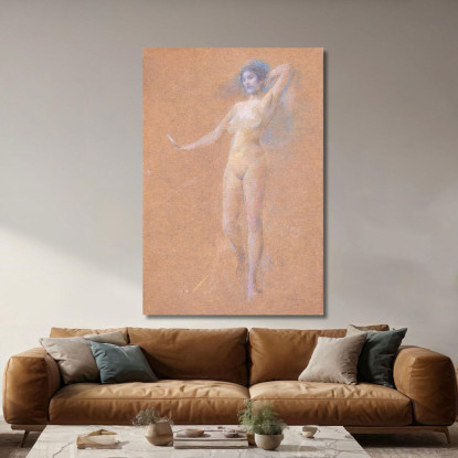 Figura Femminile Nuda In Piedi Thomas Wilmer Dewing twd25 quadro stampato su tela