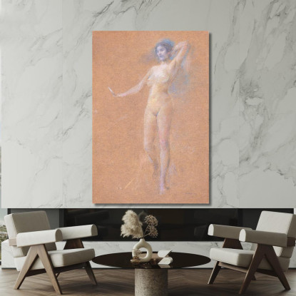 Figura Femminile Nuda In Piedi Thomas Wilmer Dewing twd25 quadro stampato su tela