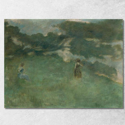 Il Tordo Eremita Thomas Wilmer Dewing twd29 quadro stampato su tela