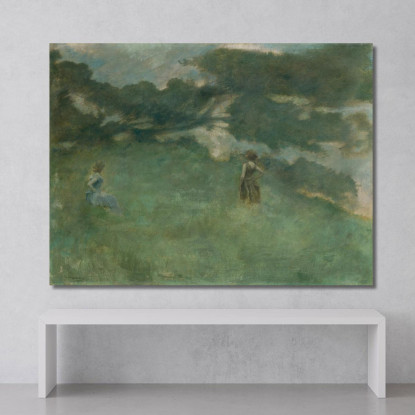 Il Tordo Eremita Thomas Wilmer Dewing twd29 quadro stampato su tela