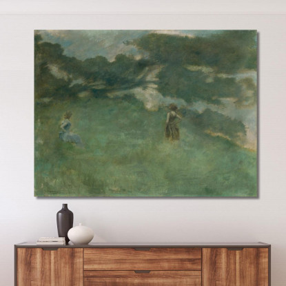 Il Tordo Eremita Thomas Wilmer Dewing twd29 quadro stampato su tela
