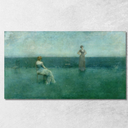 La Recitazione Thomas Wilmer Dewing twd32 quadro stampato su tela