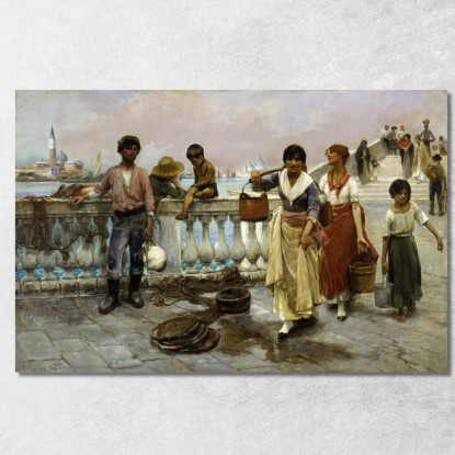 Portatrici D’Acqua A Venezia Thomas Wilmer Dewing twd38 quadro stampato su tela