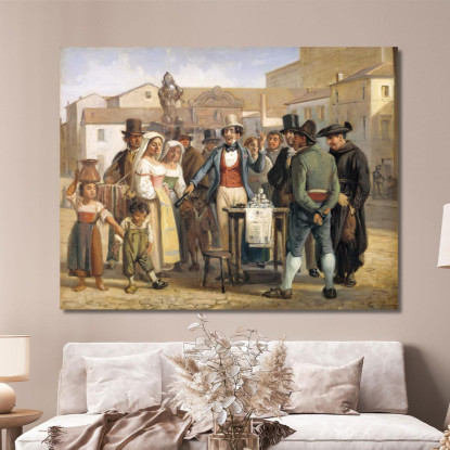 Un Ciarlatano Che Vende Lucido Da Scarpe In Piazza Barberini A Roma Wilhelm Marstrand wmr1 quadro stampato su tela
