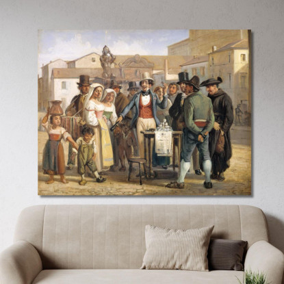 Un Ciarlatano Che Vende Lucido Da Scarpe In Piazza Barberini A Roma Wilhelm Marstrand wmr1 quadro stampato su tela