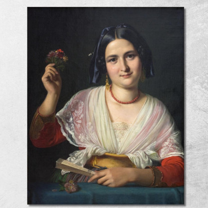 Una Donna Romana In Abito Da Festa Wilhelm Marstrand wmr2 quadro stampato su tela