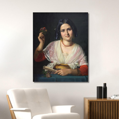 Una Donna Romana In Abito Da Festa Wilhelm Marstrand wmr2 quadro stampato su tela