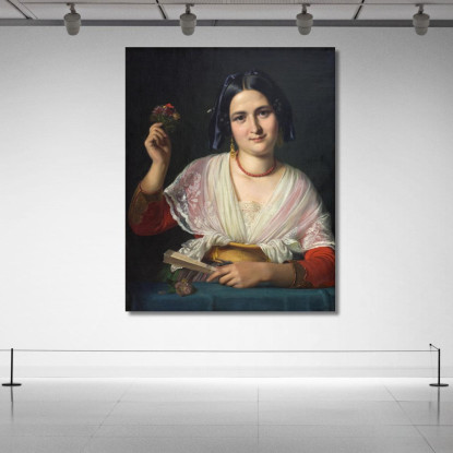 Una Donna Romana In Abito Da Festa Wilhelm Marstrand wmr2 quadro stampato su tela