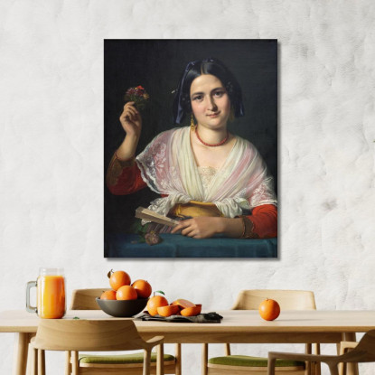 Una Donna Romana In Abito Da Festa Wilhelm Marstrand wmr2 quadro stampato su tela