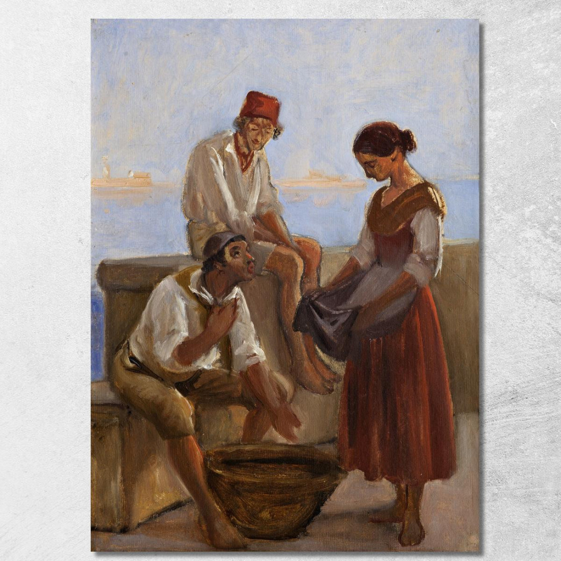 Una Giovane Ragazza E Due Pescatori Wilhelm Marstrand wmr3 quadro stampato su tela