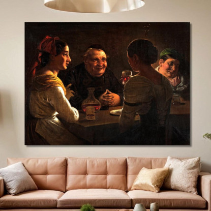 Abate Che Scherza Con Due Giovani Ragazze Wilhelm Marstrand wmr4 quadro stampato su tela