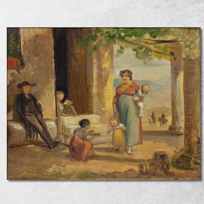 Bambino Che Impara A Camminare Wilhelm Marstrand wmr8 quadro stampato su tela