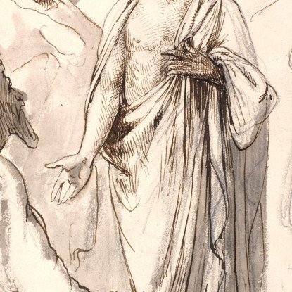 Cristo E L'Incredulo Tommaso Wilhelm Marstrand wmr10 quadro stampato su tela