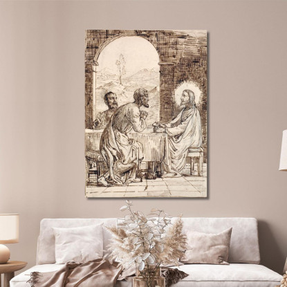 Cristo A Emmaus Wilhelm Marstrand wmr11 quadro stampato su tela