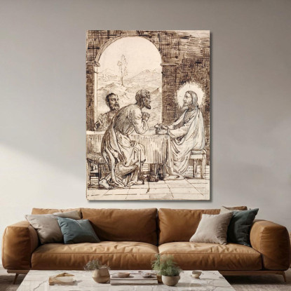 Cristo A Emmaus Wilhelm Marstrand wmr11 quadro stampato su tela