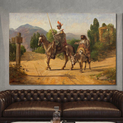 Don Chisciotte E Sancho Panza A Un Bivio Wilhelm Marstrand wmr17 quadro stampato su tela