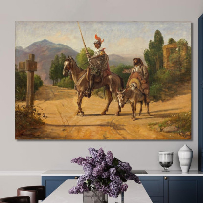 Don Chisciotte E Sancho Panza A Un Bivio Wilhelm Marstrand wmr17 quadro stampato su tela