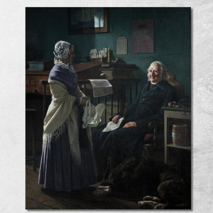 Doppio Ritratto Del Mercante Christopher Friedenreich Hage Wilhelm Marstrand wmr21 quadro stampato su tela