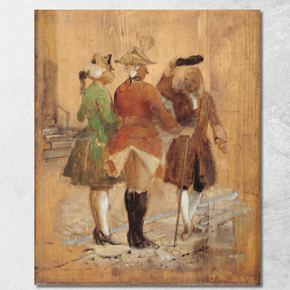 Holberg Cede Il Passo A Jacob Von Thyboe E Jean De France Wilhelm Marstrand wmr29 quadro stampato su tela